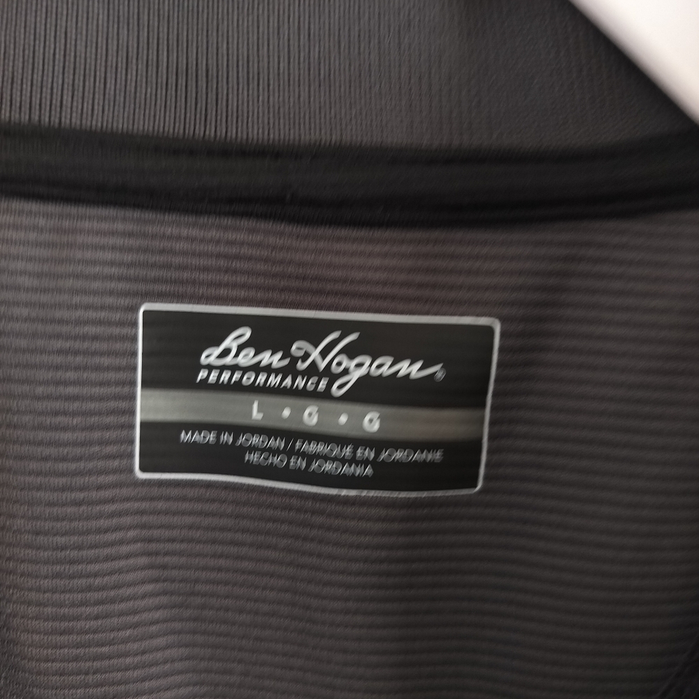 Ben Hogan Mens Ventilated Performance Polo Gray Sz L Athleisure Sporty Casual - Picture 3 of 6